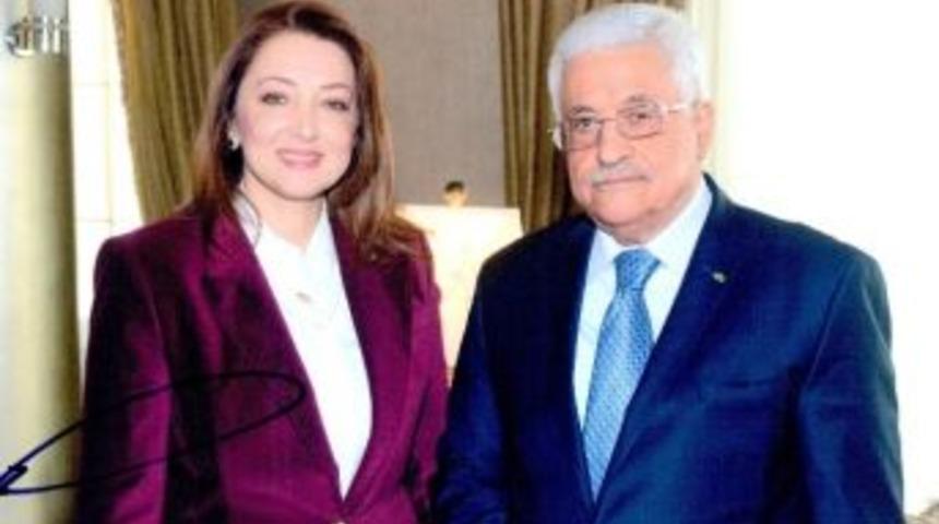 Filistin Devlet Başkanı Mahmud Abbas, T&uuml;rkiye İş D&uuml;nyasının Genel Başkanı Nezaket Emine Atasoy&rsquo;la Ankara&rsquo;da G&ouml;r&uuml;şt&uuml;