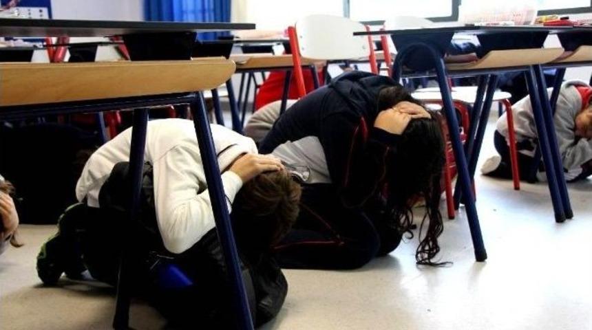 Bodrum&rsquo;da Okulda Afer Tatbikatı