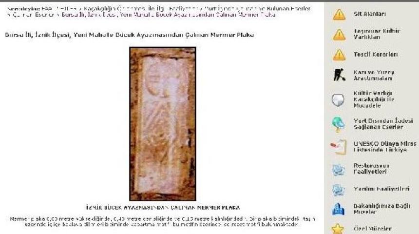 İznik &lsquo;B&ouml;cek Ayazması&rsquo;Ndaki Bin 400 Yıllık Mermer Plaka &Ccedil;alındı