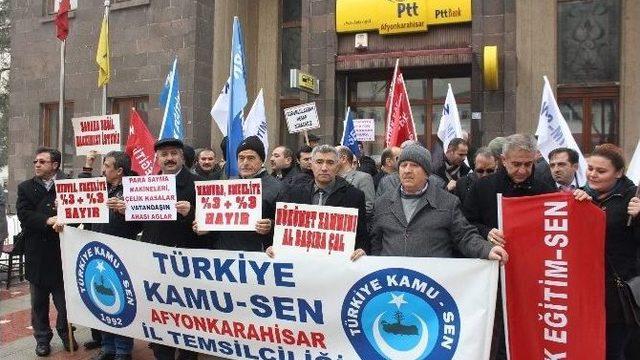 Afyonkarahisar’da Memurlardan Maaş Zammı Protestosu