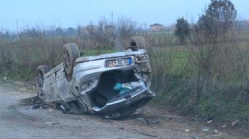 &Ouml;demiş&rsquo;te Ara&ccedil; Takla Attı