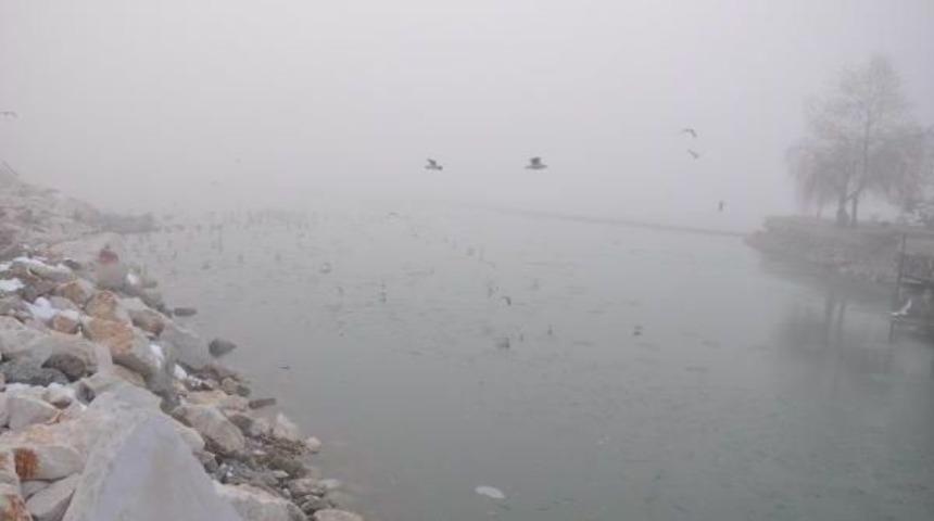 Beyşehir G&ouml;l&uuml; Kıyıları Buz Tuttu