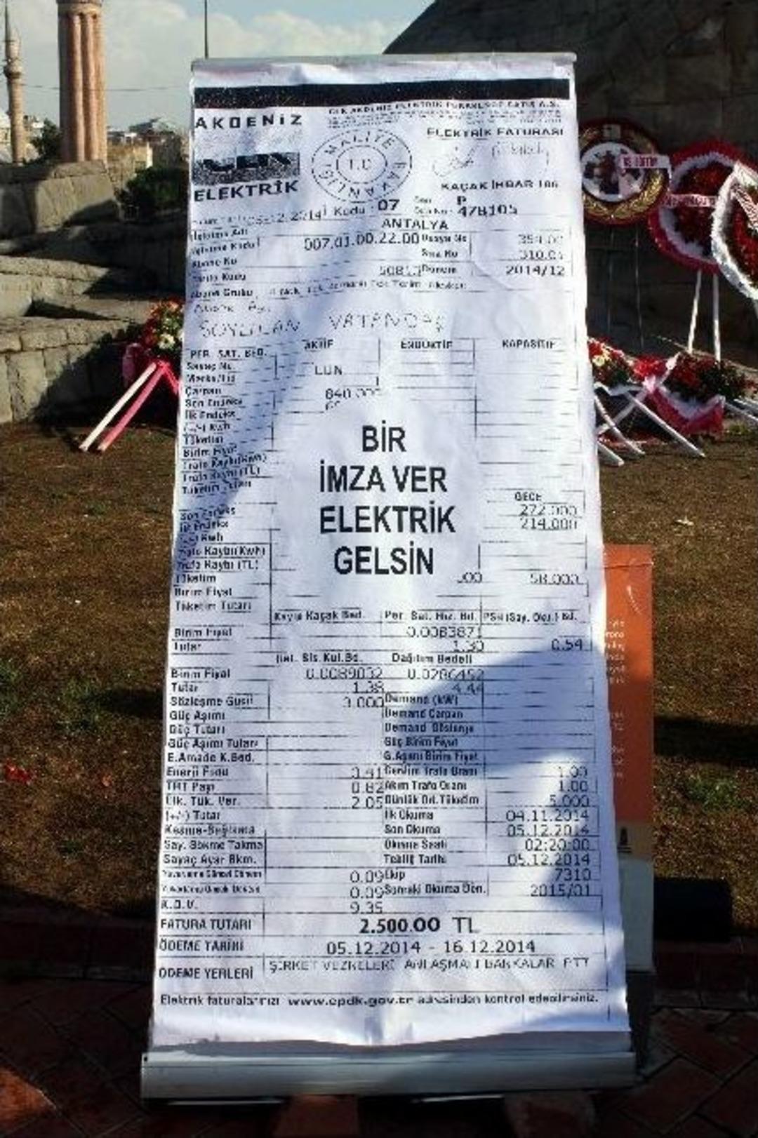 Antalya&rsquo;da Elektrik Faturaları Protestosu