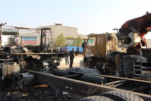 Nusaybin'de Vinç Ve Kamyon Kundaklandı