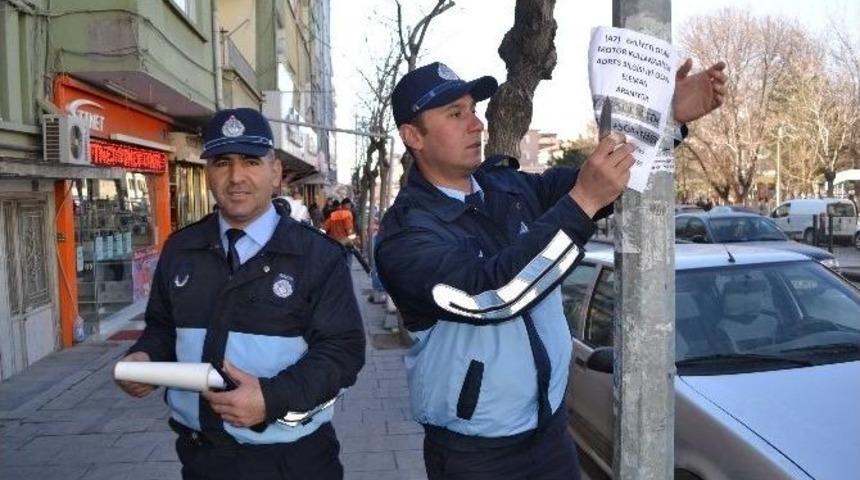 Zabıta İzinsiz Afişlere Ceza Yazıyor