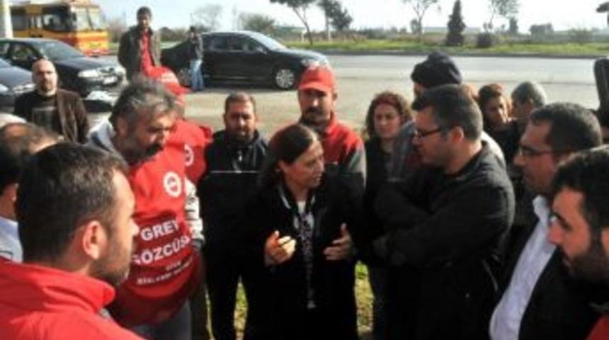 Başkan Mutlu&rsquo;dan Greve &Ccedil;ıkan İş&ccedil;ilere Destek Ziyareti