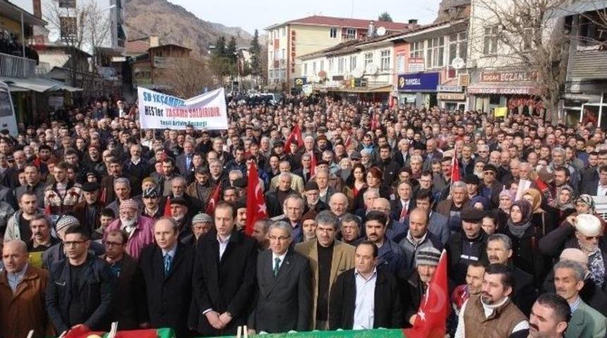 Yusufeliler&rsquo;den Cenaze Namazlı, Tabutlu Eylem