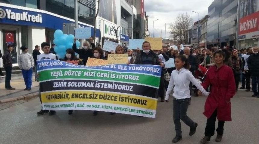 Hava Kirliliği D&uuml;zcelileri Sokağa D&ouml;kt&uuml;