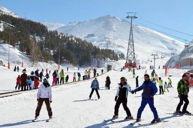 Palandöken’de Güneşli Havada Kayak Ve Kızak Keyfi