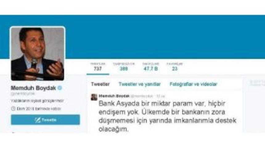 Memduh Boydak&rsquo;tan Bank Asya Twiti