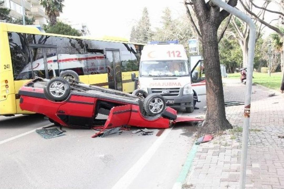 Tansiyonu D&uuml;şen S&uuml;r&uuml;c&uuml; Ağaca &Ccedil;arptı