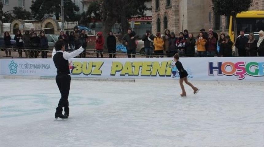 S&uuml;leymanpaş&rsquo;da Buz Pateni Pisti A&ccedil;ıldı
