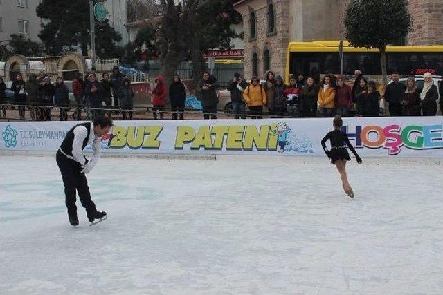 Süleymanpaş’da Buz Pateni Pisti Açıldı