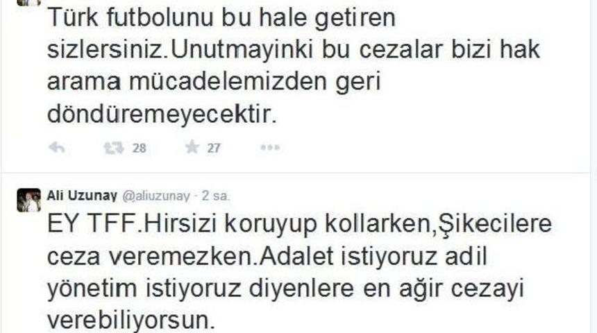 Trabzonspor Başkan Yardımcısı Uzunay&rsquo;Dan Cezaya Tepki