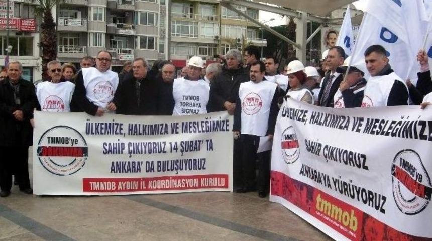 Aydın&rsquo;da Mimar Ve M&uuml;hendislerden Torba Yasa Protestosu