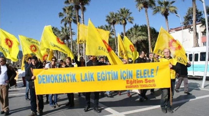 Marmaris&rsquo;te &rsquo;eğitim&rsquo; Eylemi