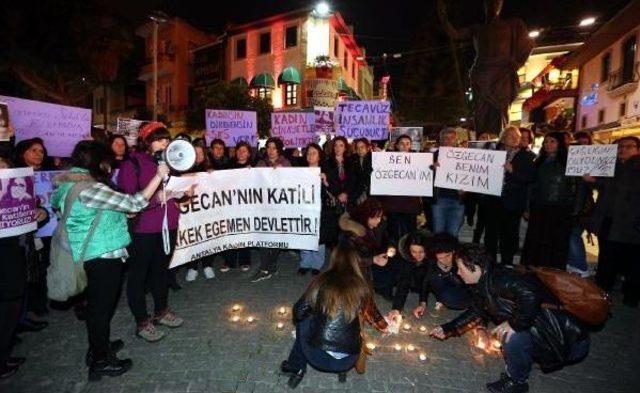 Antalya'da Kadınlar Özgecan Için Eylem Yaptı