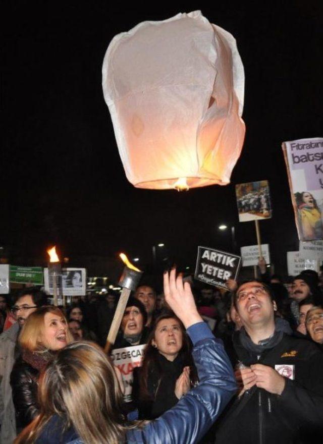 Kadın Cinayetlerinin Son Bulması I&ccedil;in G&ouml;ky&uuml;z&uuml;ne Dilek Feneri Bıraktılar 3