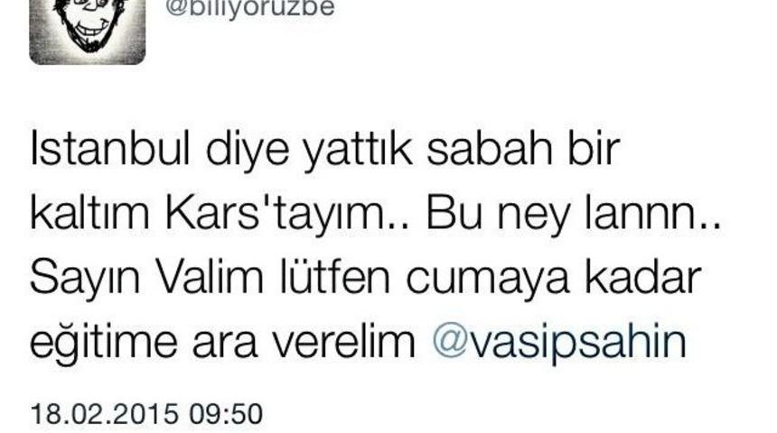 Valiye Attığı Kar Tweetiyle Yine Milyonları G&uuml;ld&uuml;rd&uuml;