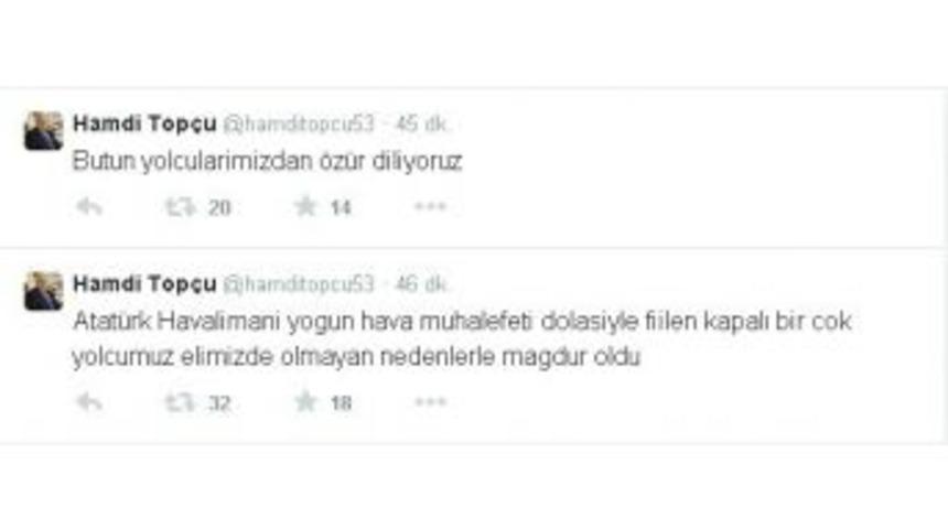 Hamdi Top&ccedil;u:. &ldquo;atat&uuml;rk Havalimanı Fiilen Kapalı&rdquo;