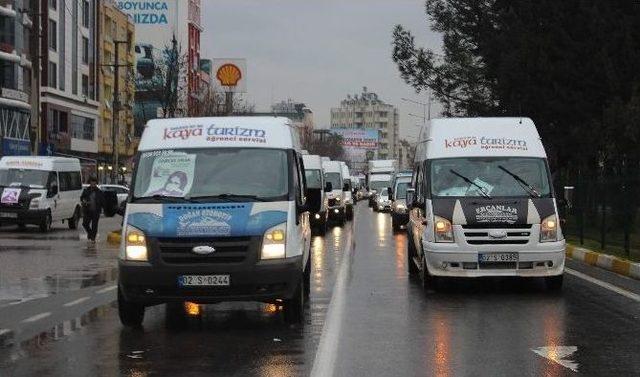 Adıyaman’da, Minibüs Sürücülerinden Özgecan Konvoyu