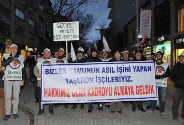 Eskişehir'de 1500 Işçi Kıdem Tazminatı Düzenlemesini Protesto Etmek Için Yürüdü