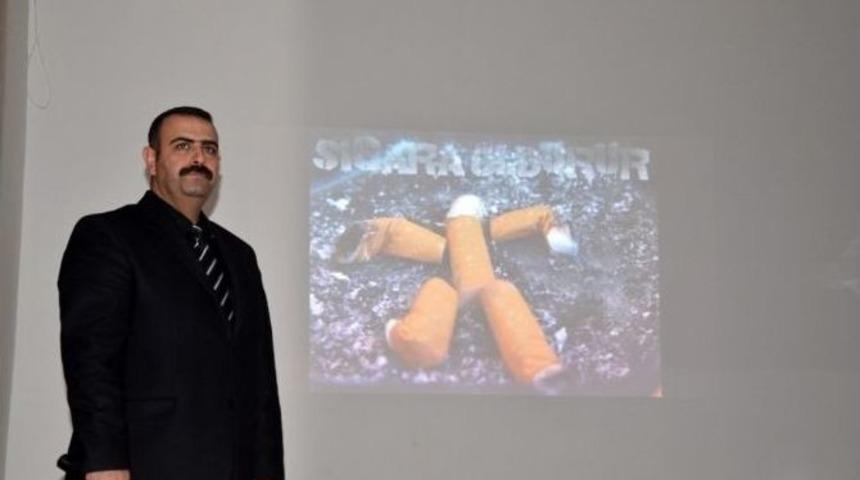 &Ouml;ğrencilere T&uuml;t&uuml;n Ve Ağız Otunun Zararları Anlatıldı