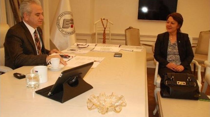 Ak Parti Aday Adayı Prof. Dr. Arzu &Ccedil;i&ccedil;ek, Eto Başkanı G&uuml;ler İle G&ouml;r&uuml;şt&uuml;