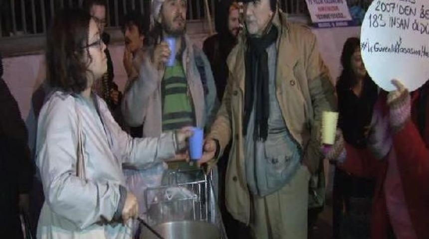 İ&ccedil; G&uuml;venlik Paketi'ni &Ccedil;orba Dağıtarak Protesto Ettiler