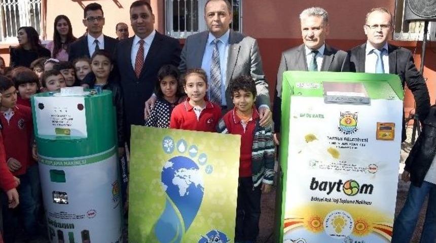Okullara Atık Pil Ve Atık Yağ Makineleri Teslim Edildi