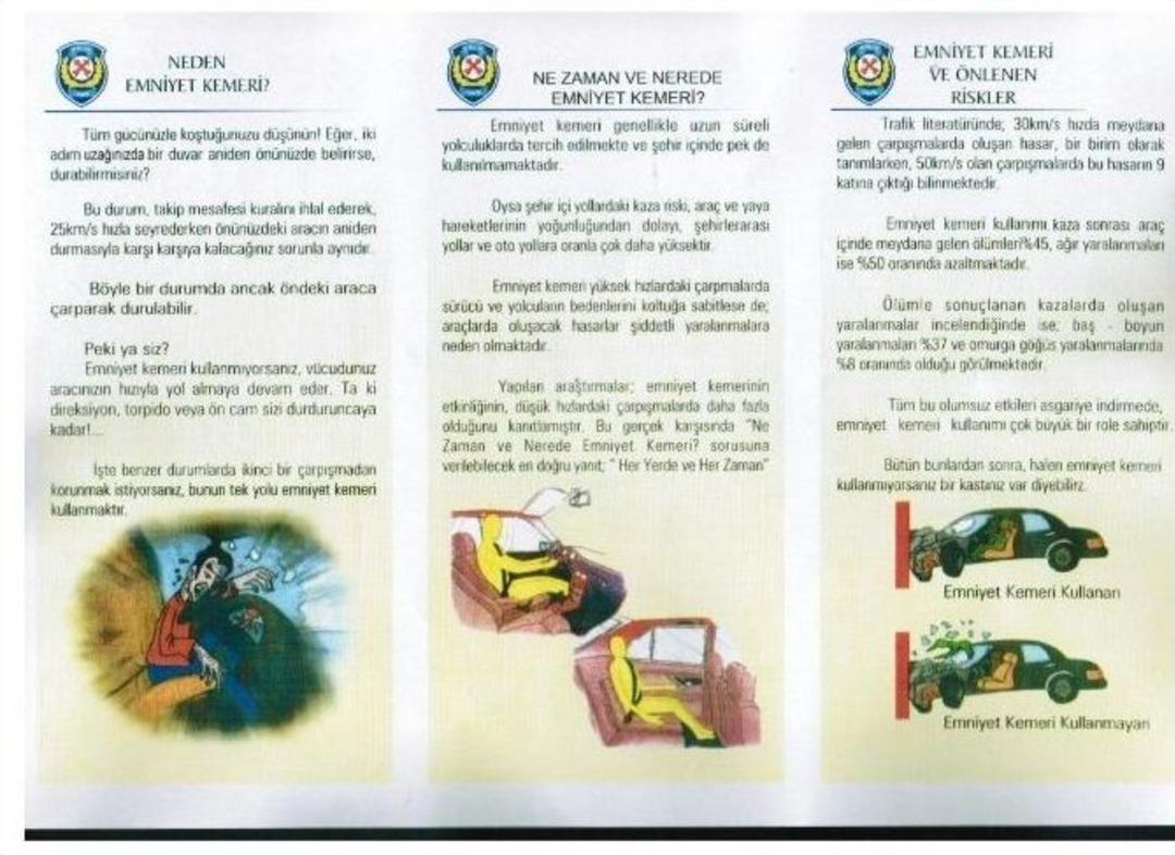 Polis Emniyet Kemeri İ&ccedil;in Broş&uuml;r Dağıttı