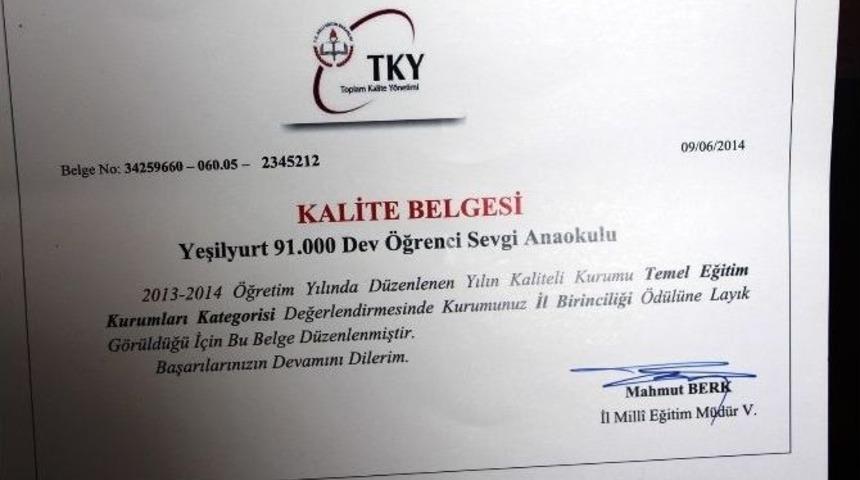 Sevgi Anaokulu Yine Birinci Oldu