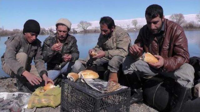 Murat Nehri'nde Kelekle Balık Avı