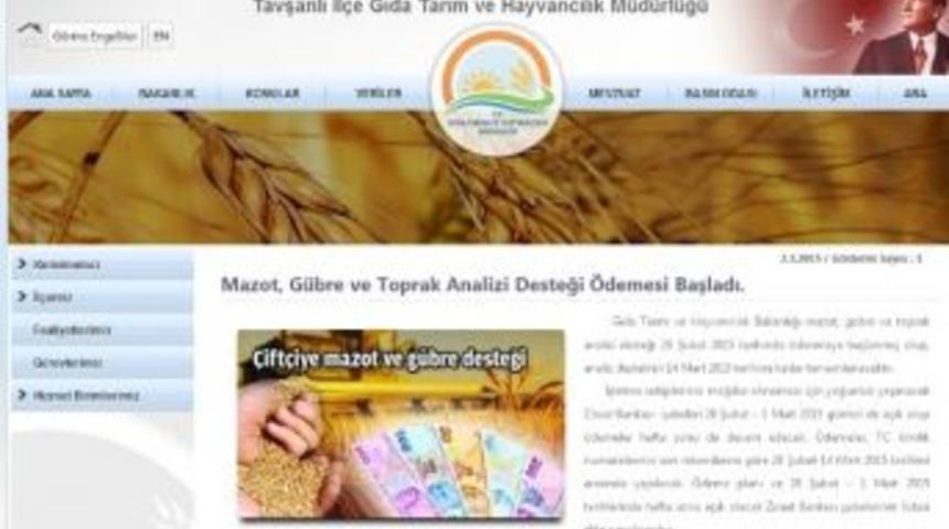 Tavşanlı Tarım M&uuml;d&uuml;rl&uuml;ğ&uuml; İnternet Sitesi Kurdu
