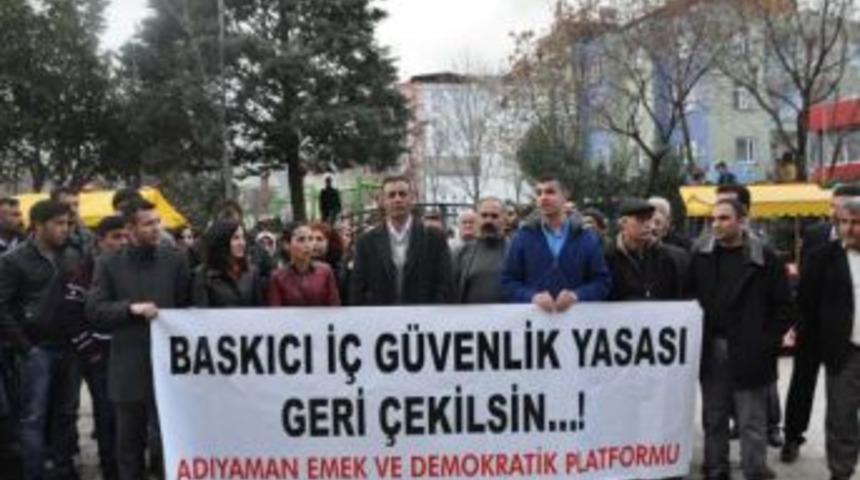 Adıyaman'da İ&ccedil; G&uuml;venlik Paketi Protestosu