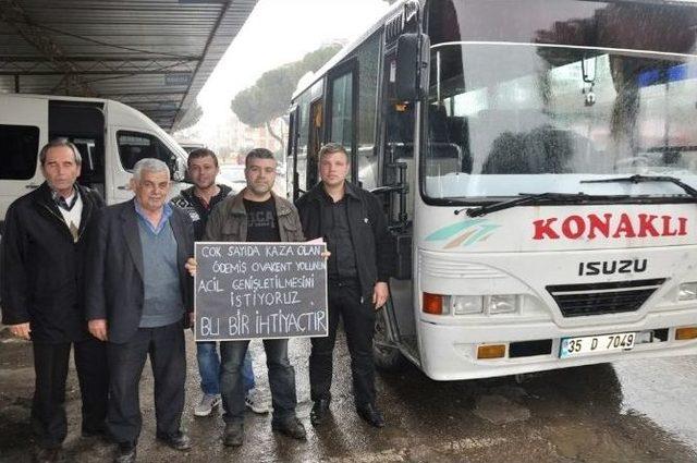 Ödemiş’teki Ölüm Yoluna Şoförlerden Tepki