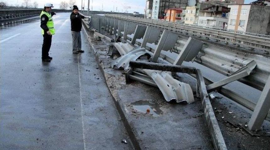 Tır Bariyere &Ccedil;arptı: 1 Yaralı