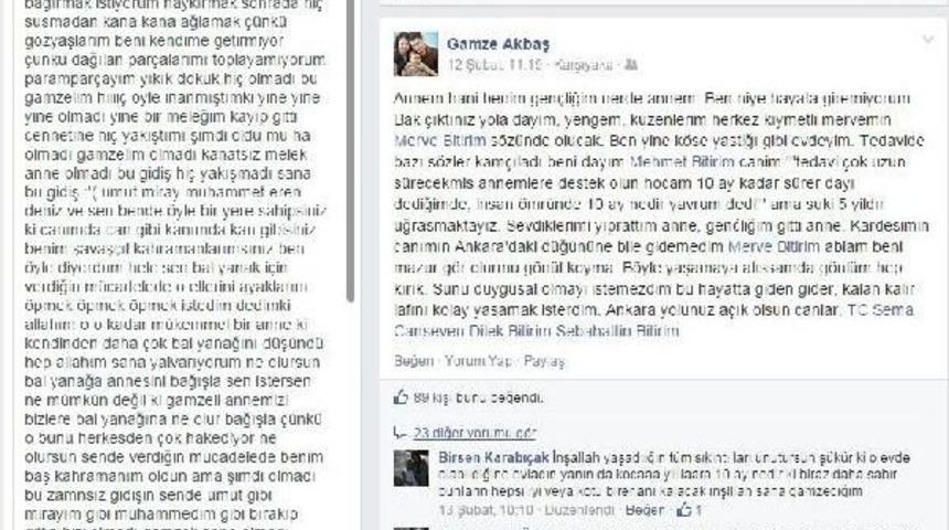 Gamze'nin, Son Mesajı Yine Oğlu Atakan'a Oldu; Ahh Yavrum Benim