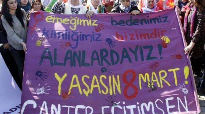 Gaziantep'te Kadınlardan 8 Mart Y&uuml;r&uuml;y&uuml;ş&uuml;