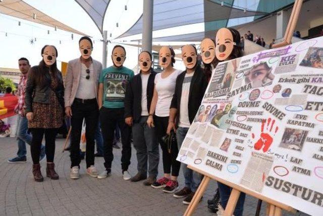 Mersin'de Kadınlar Günü'nde Şiddete Maskeli Tepki