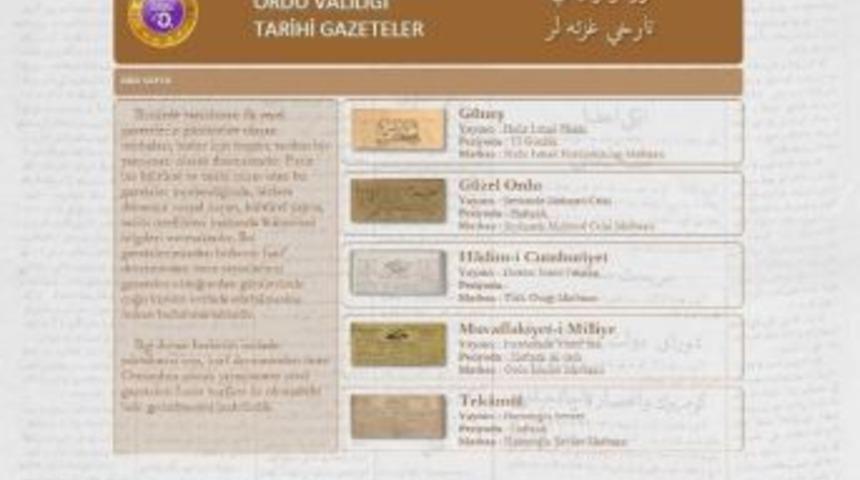 Ordu&rsquo;da Osmanlıca Gazeteler G&uuml;n Y&uuml;z&uuml;ne &Ccedil;ıktı