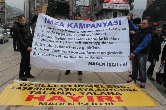 Madencilerden Özelleştirmeye Karşı İmza Kampanyası