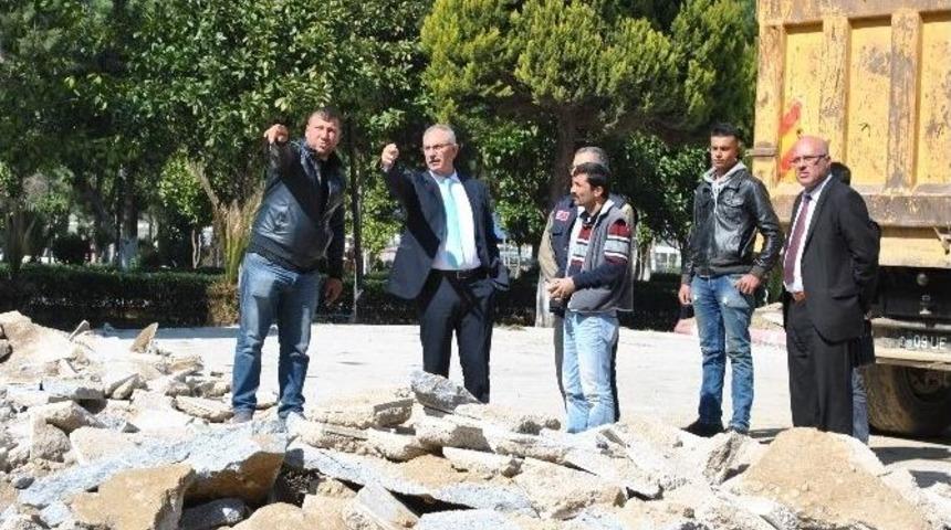 İncirliova K&uuml;lt&uuml;r Park&rsquo;ta &Ccedil;alışmalar Devam Ediyor