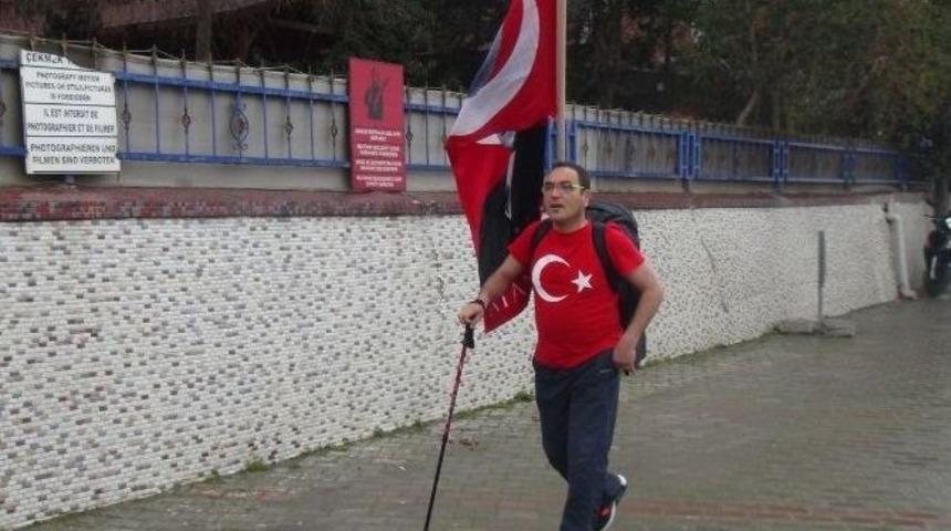 Şehitlere Saygı İ&ccedil;in 350 Kilometre Y&uuml;r&uuml;yecek