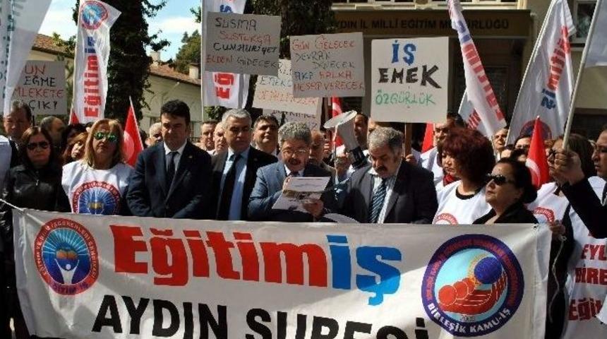 Aydın&rsquo;da Eğitimcilerden &lsquo;haksız G&ouml;revlendirme&rsquo; Eylemi
