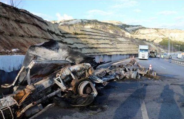 Patlayan Lpg Tankerinin Alevleri 50 Metre Uzağındaki Kamyonu K&uuml;l Etti 3