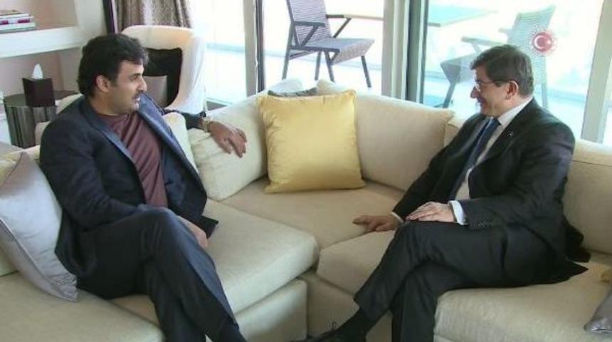 Başbakan Davutoğlu Katar Emiri El Sani Ile G&ouml;r&uuml;şt&uuml;