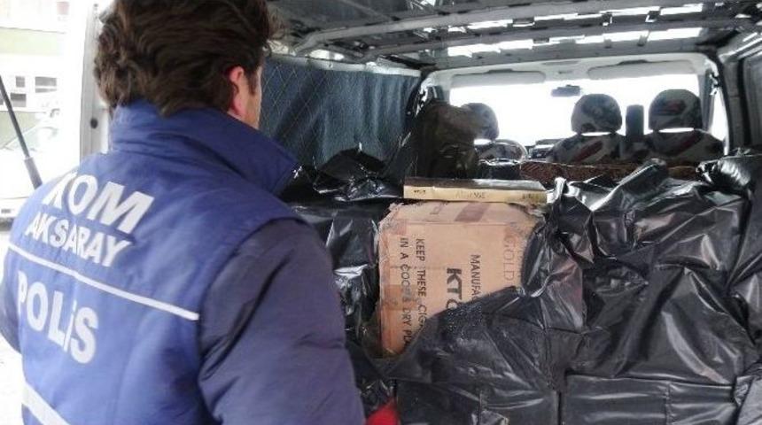 Aksaray&rsquo;da Ka&ccedil;ak Sigara Operasyonu