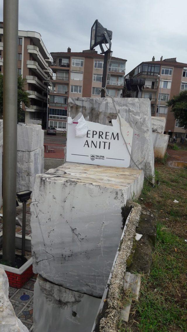 Yalova’da deprem anıtının tahrip edilmesine tepki