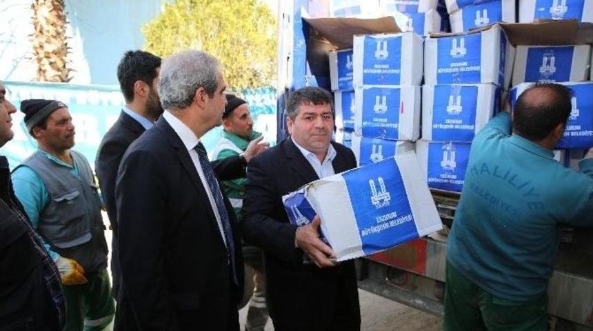Erzurum Belediyesi&rsquo;nin Yardım Tır&rsquo;ı Haliliye Belediyesi&rsquo;ne Ulaştı